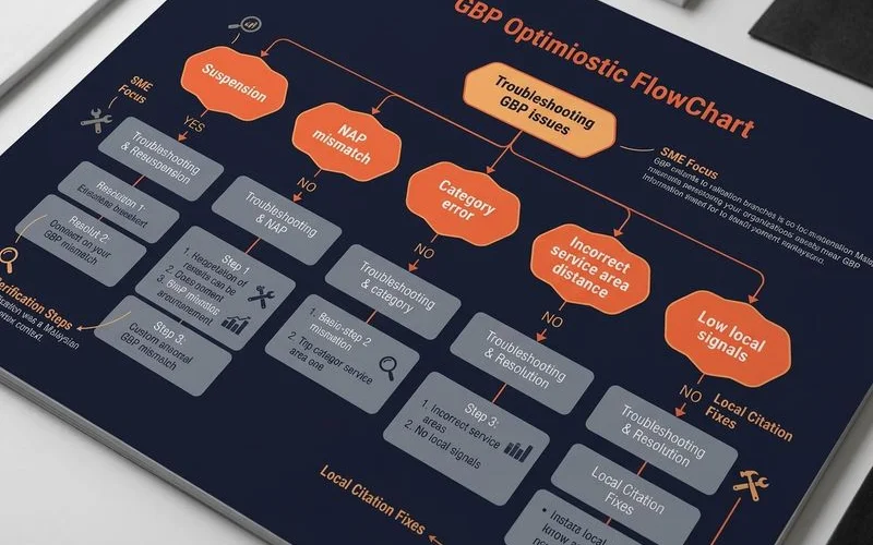 Diagnostic flowchart showing 5 causes with troubleshooting branches