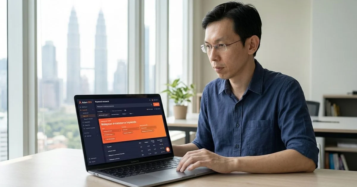 Ahrefs keyword research dashboard with Malaysian e-commerce filters applied