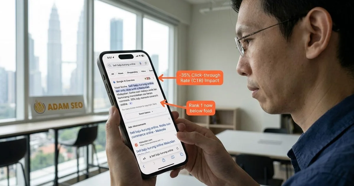Google SGE answer panel pushing organic results below fold on mobile